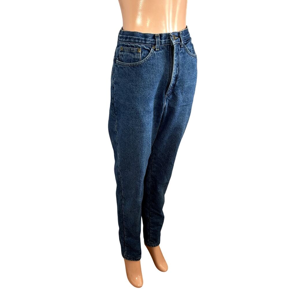 VTG 90s LL Bean 27 Blue Fleece Lined Denim Jeans Double L High Rise Warm USA - Picture 15 of 17